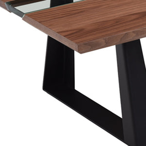 Homeroots 16" Walnut Veneer  Metal  And Glass Coffee Table   284308