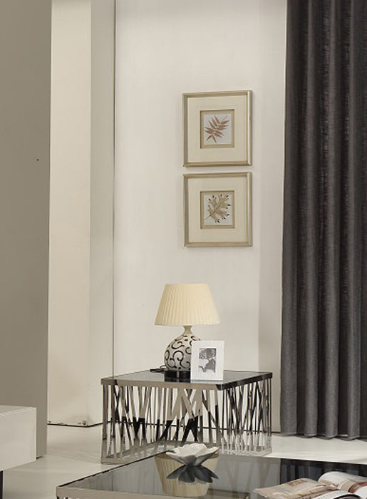 Homeroots 18" Glass And Stainless Steel End Table   284315