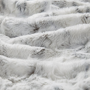 JLA Home Madison Park - Oversized Faux Fur Throw with Luxurious Marble Print — Extra-Large Plush, Machine-Washable Comfort Grey MP50-4906
