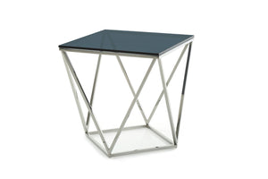 Homeroots 25" Glass And Stainless Steel End Table   284324