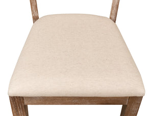 Sarreid Monet's Chair - Elegant Set Of 2 In Whitewashed Oak & Beige Linen For Stylish Home Décor Beige  28435