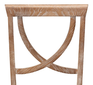 Sarreid Monet's Chair - Elegant Set Of 2 In Whitewashed Oak & Beige Linen For Stylish Home Décor Beige  28435