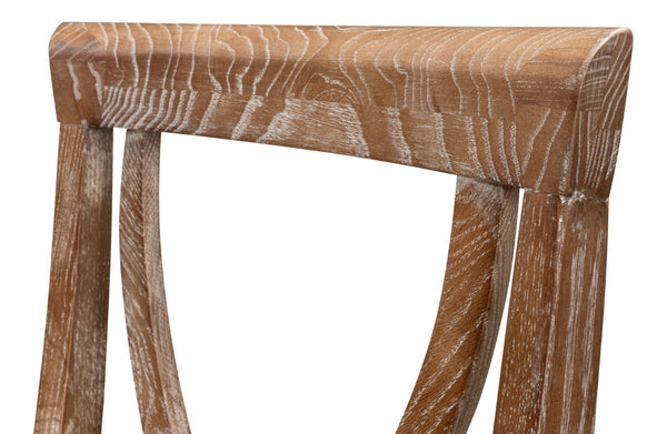 Sarreid Monet's Chair - Elegant Set Of 2 In Whitewashed Oak & Beige Linen For Stylish Home Décor Beige  28435