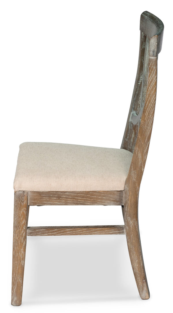 Sarreid Monet's Chair - Elegant Set Of 2 In Whitewashed Oak & Beige Linen For Stylish Home Décor Beige  28435