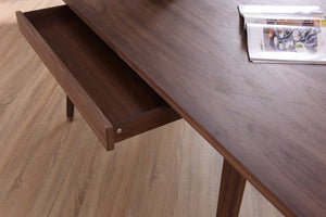 Homeroots 30" Walnut Veneer And Antique Brass Dining Table  Wood,Manufactured 284369