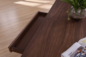 Homeroots 30" Walnut Veneer And Antique Brass Dining Table  Wood,Manufactured 284369