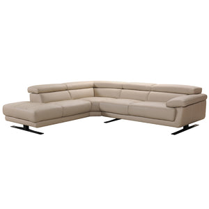 Homeroots 35" Taupe Leather Sectional Sofa   284390