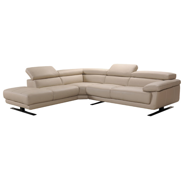 Homeroots 35" Taupe Leather Sectional Sofa   284390