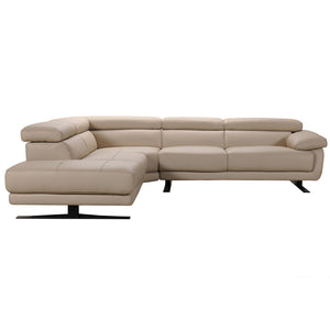 Homeroots 35" Taupe Leather Sectional Sofa   284390