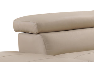 Homeroots 35" Taupe Leather Sectional Sofa   284390