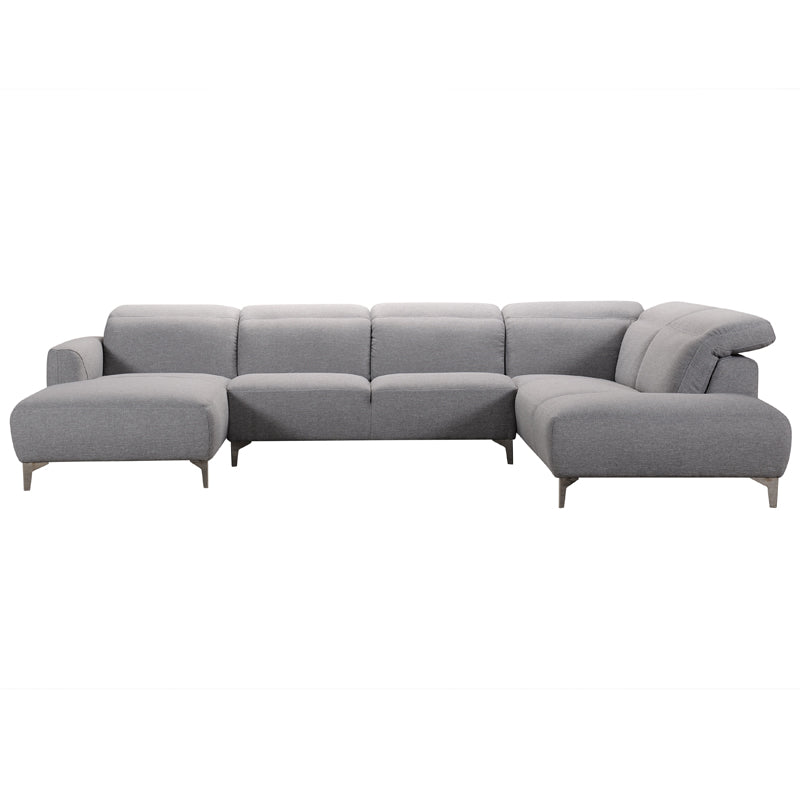 Homeroots 30" Grey Fabric And Iron Sectional Sofa With A Wood Frame   284404