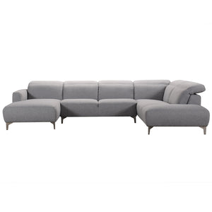 Homeroots 30" Grey Fabric And Iron Sectional Sofa With A Wood Frame   284404