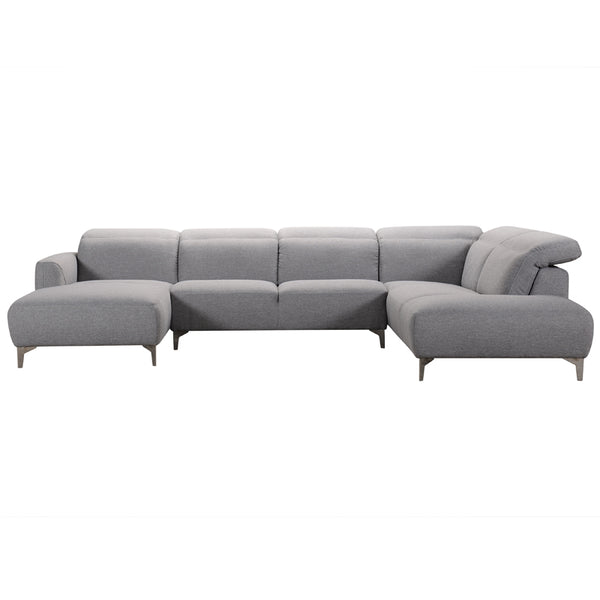 Homeroots 30" Grey Fabric And Iron Sectional Sofa With A Wood Frame   284404