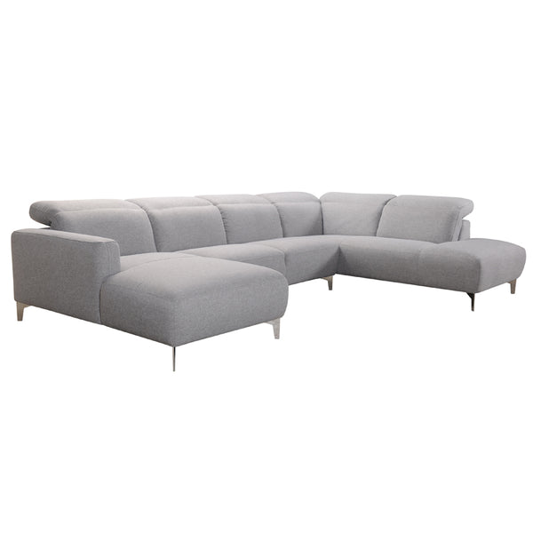 Homeroots 30" Grey Fabric And Iron Sectional Sofa With A Wood Frame   284404