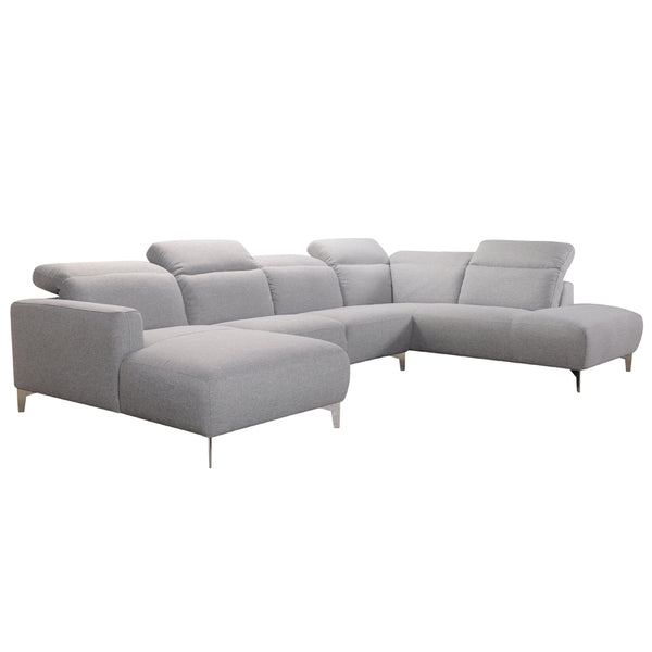 Homeroots 30" Grey Fabric And Iron Sectional Sofa With A Wood Frame   284404