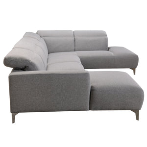 Homeroots 30" Grey Fabric And Iron Sectional Sofa With A Wood Frame   284404