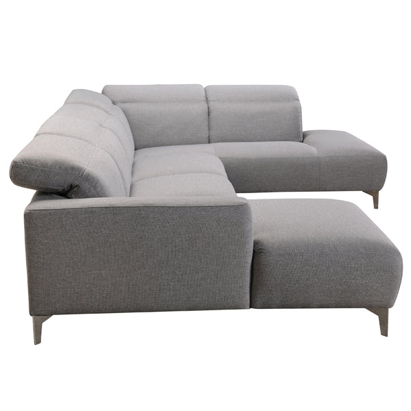 Homeroots 30" Grey Fabric And Iron Sectional Sofa With A Wood Frame   284404