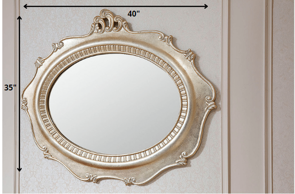 Homeroots Gold Oval Framed Accent Mirror  Mirror 284406