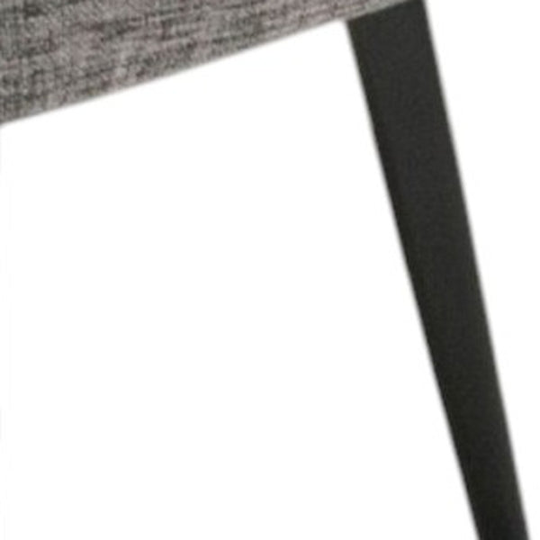 HomeRoots Gray Wing Back Dining Arm Chair - Elegant Upholstered Design with Black Legs for Stylish Comfort 284415