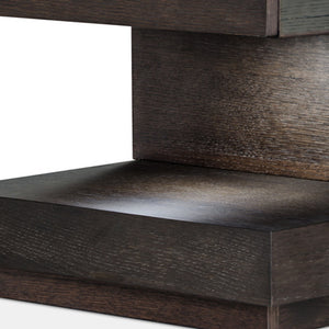 Homeroots 16" Dark Brown Solid Wood Nightstand Brown  284422