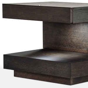 Homeroots 16" Dark Brown Solid Wood Nightstand Brown  284422