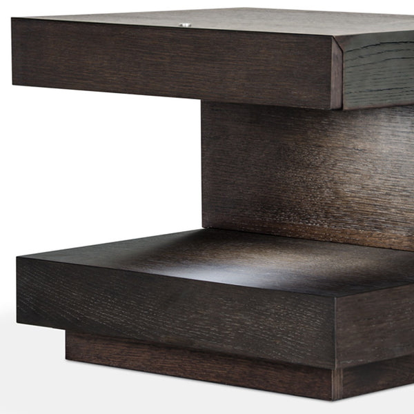 Homeroots 16" Dark Brown Solid Wood Nightstand Brown  284422