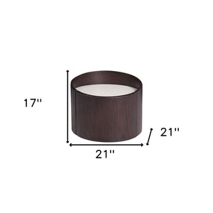 HomeRoots 17" Dark Brown Solid Wood Round End Table – Modern Accent Piece with Sleek Two-Tone Design for Any Room 284423