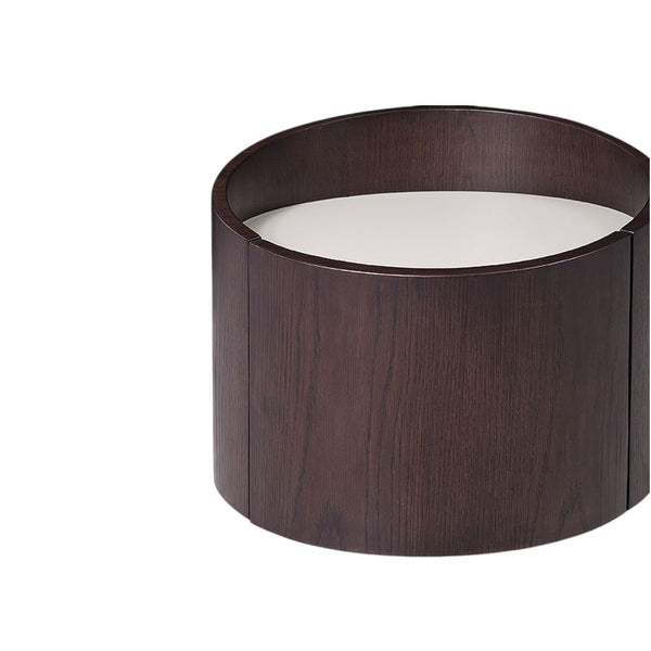 Homeroots 17" Dark Brown Solid Wood Round End Table   284423