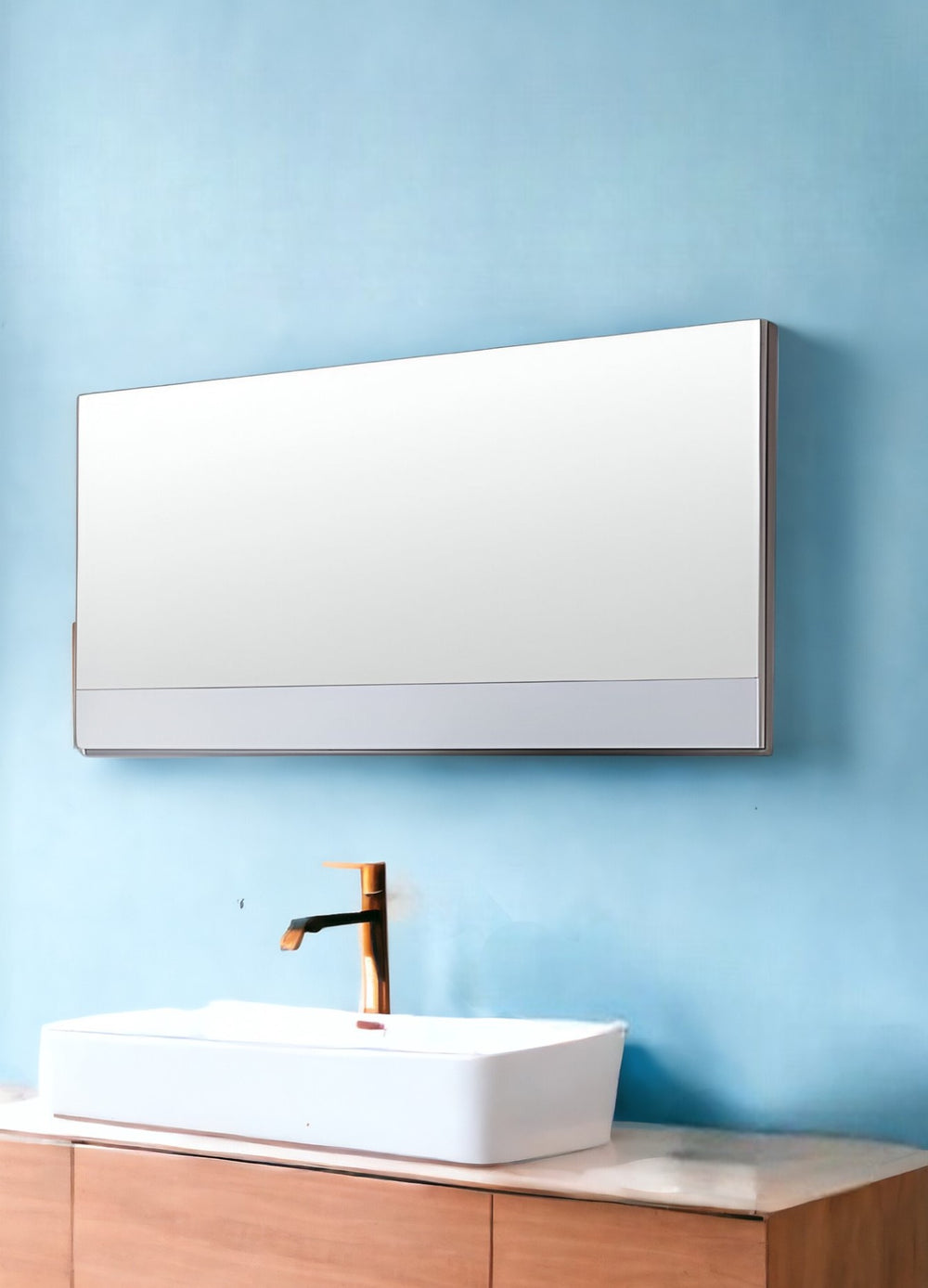 Homeroots 24" White Framed Bathroom Vanity Mirror  Wood 284434