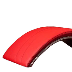 Homeroots 75" Red Faux Leather Striped Lounge Chair Red  284451