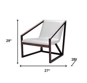 Homeroots 27" Gray And Brown Faux Leather Lounge Chair Grey  284462