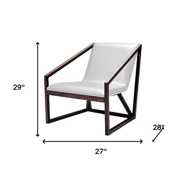 Homeroots 27" Gray And Brown Faux Leather Lounge Chair Grey  284462