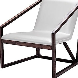 Homeroots 27" Gray And Brown Faux Leather Lounge Chair Grey  284462