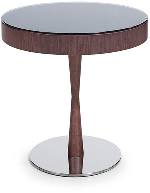 Homeroots 22" Brown Oak Veneer Round End Table   284464