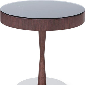 Homeroots 22" Brown Oak Veneer Round End Table   284464
