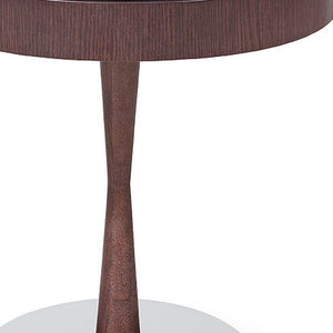 Homeroots 22" Brown Oak Veneer Round End Table   284464