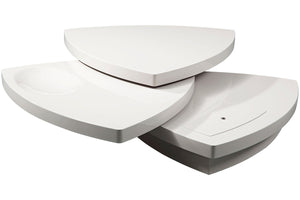 Homeroots 12" White Fiberglass Tiered Coffee Table   284494