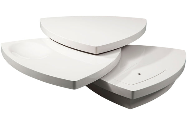 Homeroots 12" White Fiberglass Tiered Coffee Table   284494