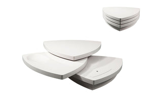 Homeroots 12" White Fiberglass Tiered Coffee Table   284494