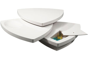 Homeroots 12" White Fiberglass Tiered Coffee Table   284494