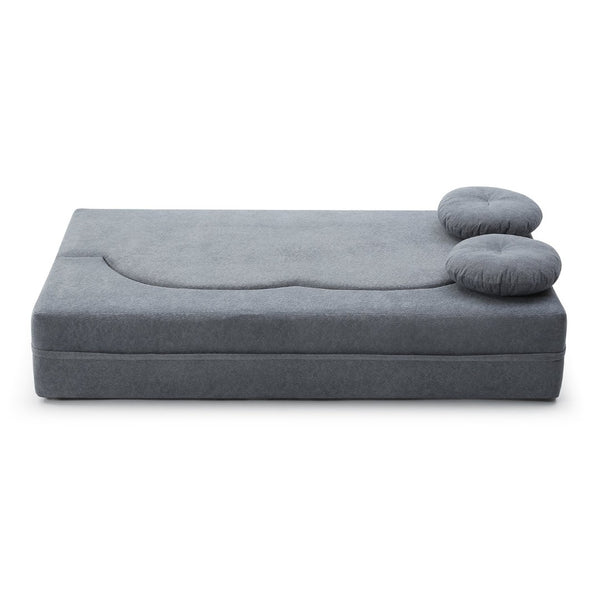 English Elm 2-in-1 Folding Floor Sofa Foam Sleeper Twin Futon Couch for Compact Living Spaces Grey W1117P419833