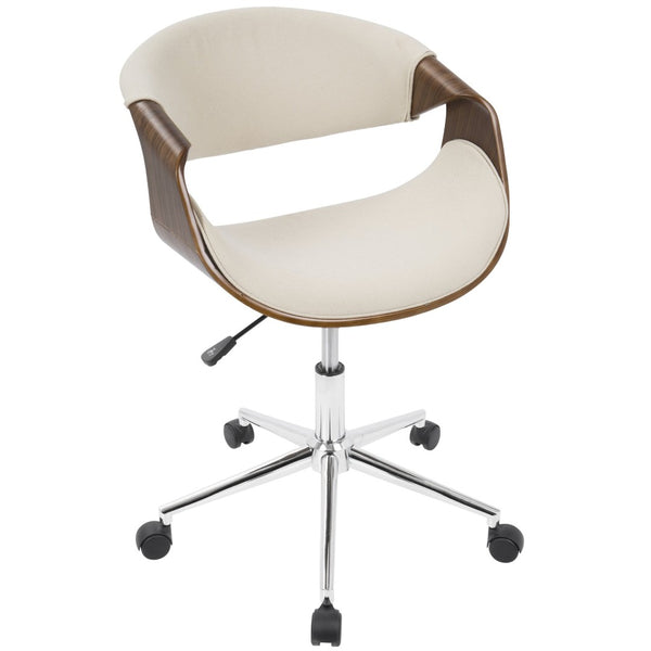 English Elm Office Chair Mid-century Modern Bentwood Walnut Frame Swivel Seat for Home Studio B202P474199