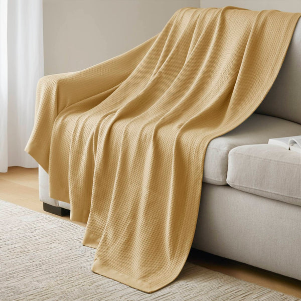 English Elm 1-piece King Cotton Woven Blanket Oeko-tex Certified Lightweight Layering Bedding B035P408329