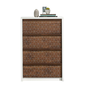 English Elm 4-Drawer Chest – Stylish White Finish With Walnut Accents For Modern Storage In Any Room B356P402756
