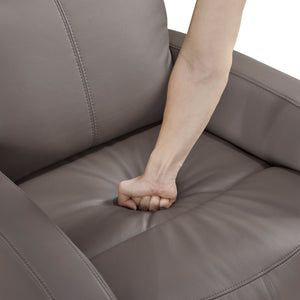 English Elm 1pc Glider Recliner Chair Top Grain Leather Swivel Recliner with Smooth Glide, Plush Foam Comfort Mocha 32 L x 30.75 W x 27.5 H B011P395860