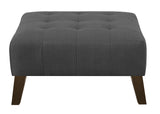 Wallace & Bay Browning Gray Square Ottoman - Mid-Century Style, Charcoal Pebble, Easy Care - 31.9