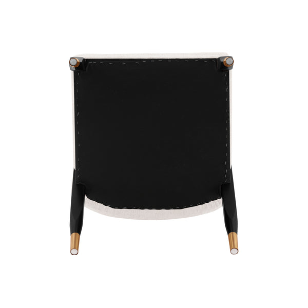 English Elm Ola Wood Chenille Dining Chair with Elm Frame and Brushed Gold Tips, Luxurious Foam Seat, 330lb Capacity Cream B365P397699