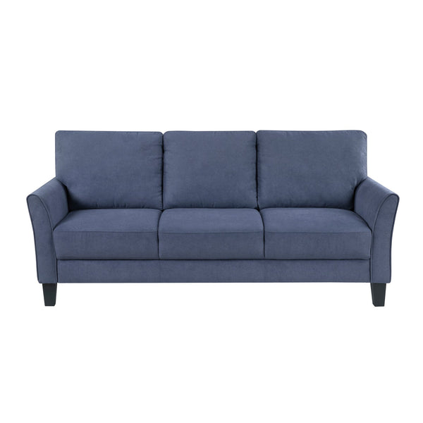 English Elm Modern Upholstered Sofa with Plush Cushions and Solid Wood Frame for Stylish Durable Comfort Blue 67.5 L x 26 W x 18 H B011P379439