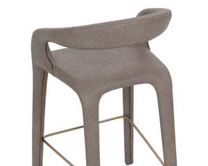 Sunpan ATIKA Sculpted Barstool - Ivanhoe Mineral, Ergonomic Comfort & Minimalist Design for Modern Spaces 112663