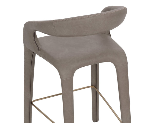 Sunpan ATIKA Sculpted Barstool - Ivanhoe Mineral, Ergonomic Comfort & Minimalist Design for Modern Spaces 112663